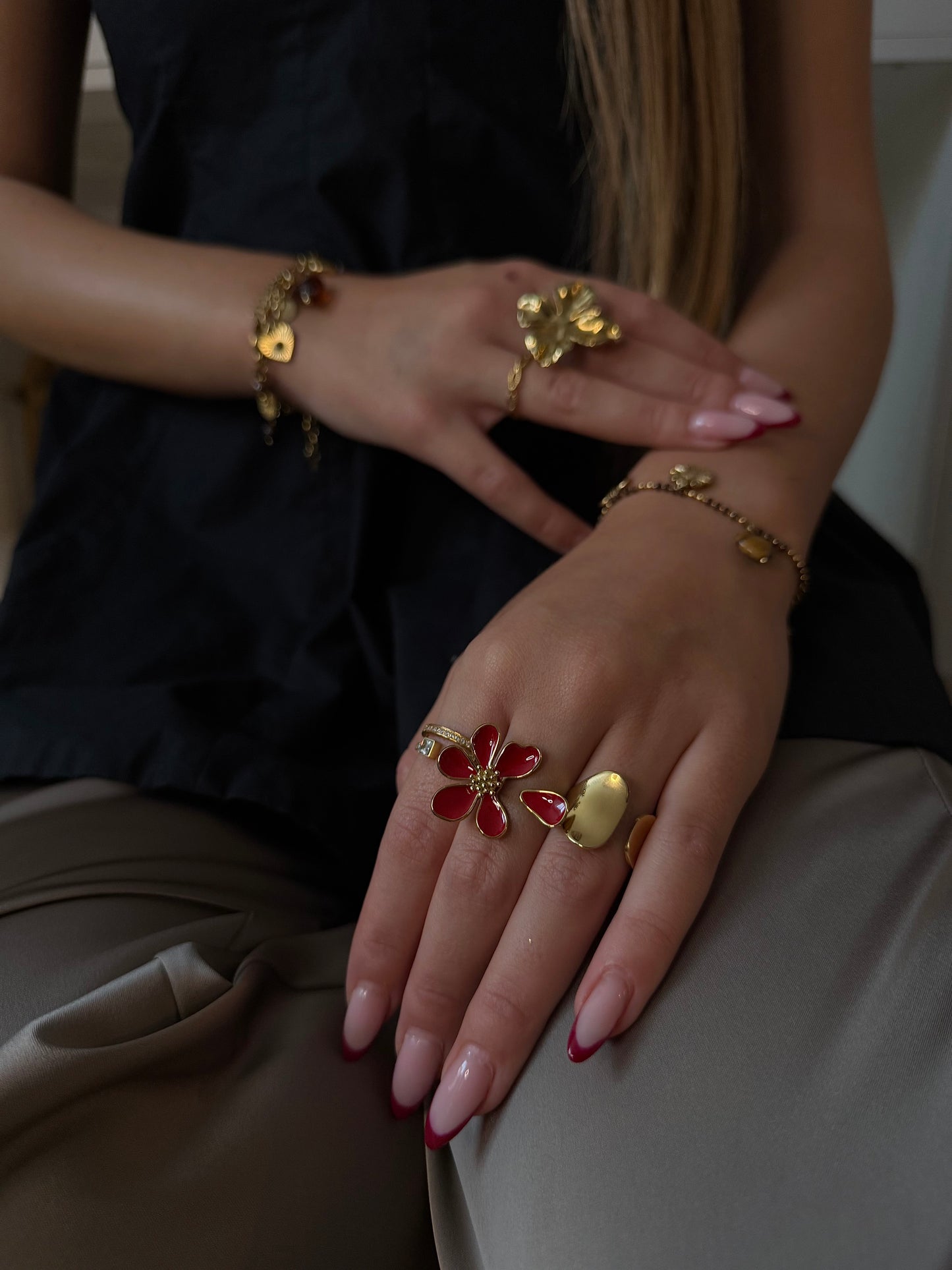 Bague Flora rouge