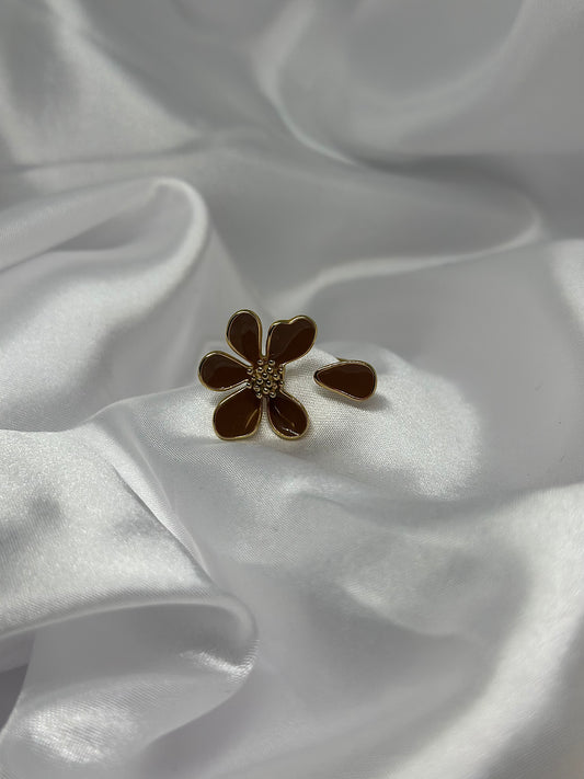 Bague Flora marron