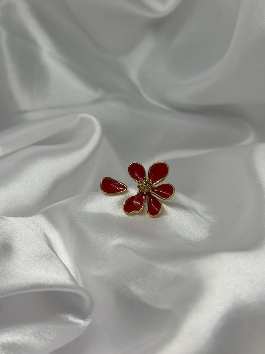 Bague Flora rouge